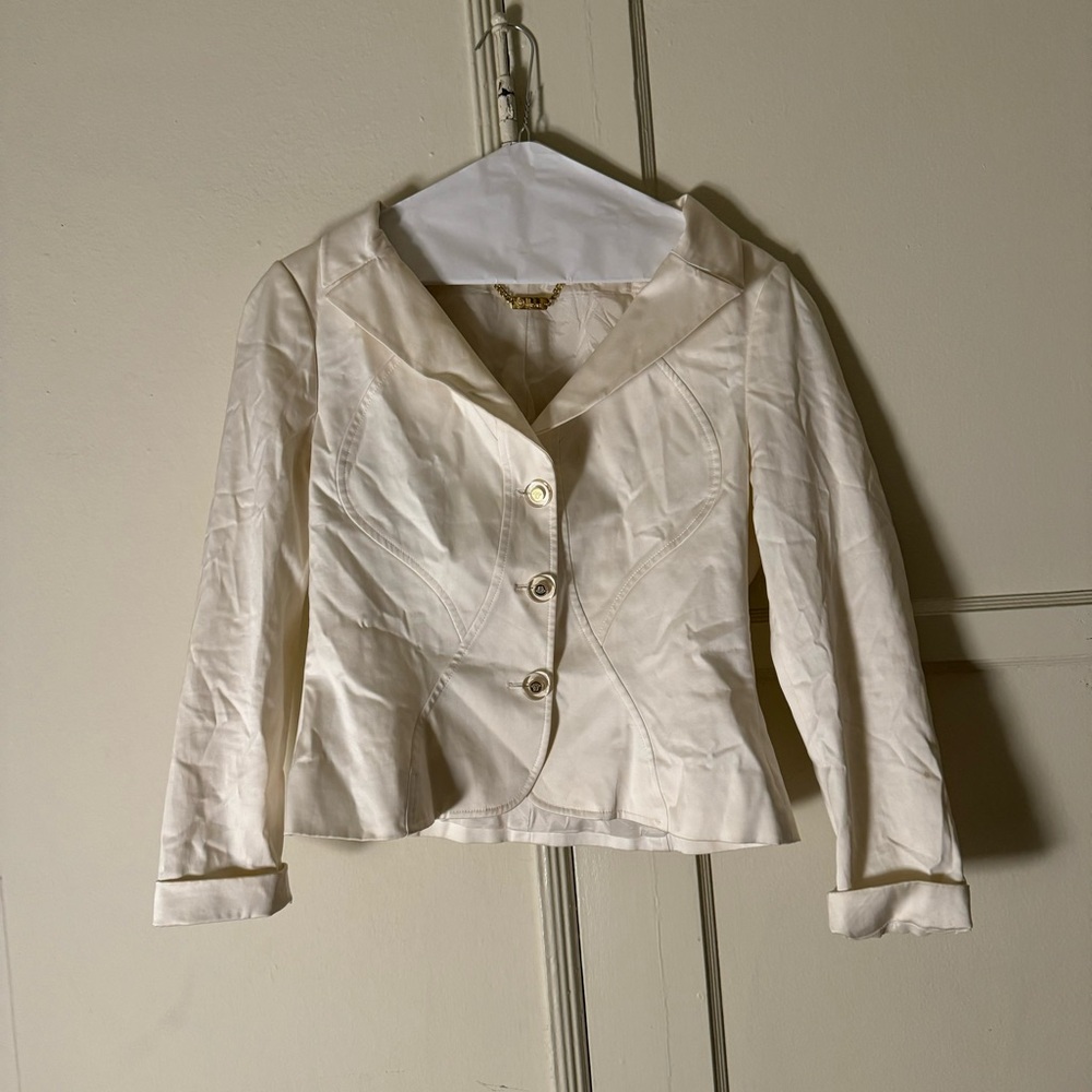 Authentic Cropped Versace white blazer